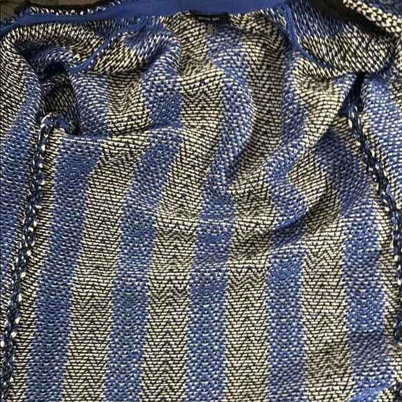 Verve Ami Black, White and Blue Striped Sweater Coat. Size S. - Picture 12 of 12